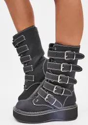 [Demonia] Go Underground Buckle Boots