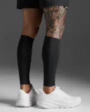 Light Speed Compression Calf Guards, 2XU, XXS, Black/Nero, Unisex