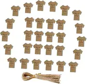 HAMPPLIES 50 Sets Shower Paper Present Tags with Twine Pre Punched Labels for Flowers and Craft Projects for Shower Gender Reveal and Other Celebrations