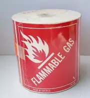 Hazard Class 2 D.O.T. Flammable Gas Labels 4 x 4" Inch Square Roll of 350
