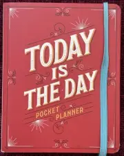 Galison Today Is The Day! Red Pocket Planner 6" x 5" Write In Your Own Dates