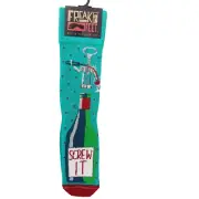 Men Women Unisex Sock Freaker Feet Screw It Wine Opener Bottle Glass Cork Booze