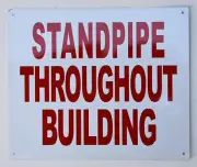 Standpipe Throughout Building Sign(White, Reflective,Aluminium 10x12)-REF24-1027