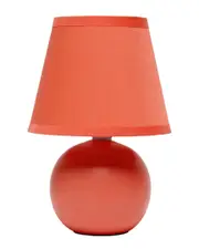 Lalia Home Nauru 8.66in Traditional Petite Ceramic Orb Base Bedside Table Desk Lamp NoSize Orange