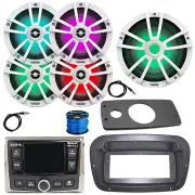 JBL Marine Radio,ANT, LED Sub, 4x 6.5" 225W LED White Speaker,Spa Bezel, Adapter