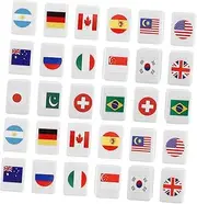 ERINGOGO 48PCS National Flag Mahjong Game Set Family Fun Push Tile Game for Picnic Parties Two Player Elimination Modes Easy to Use Design Unique Flag Pattern Tiles for Endless Enjoyment