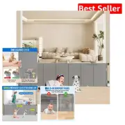 34” Tall, 120” Wide Retractable Safety Gate for Kids & Pets - Easy Install