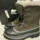 SOREL Mens Caribou WL Boots, Quarry/Black Snow Boots Sz 10 Insulated Waterproof