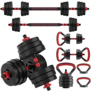 60LB 4-N-1 Portable Adjustable Dumbbell Barbell And Kettlebell Set