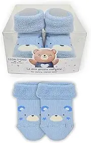 [LEON D'ORO] Baby Socks Gift Socks Booties Baby Booties First Months One Size Made in Italy, ASS1 Newborn, One size