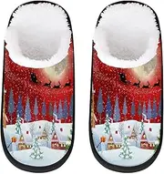 Slippers for Women Men, Soft Plush Warm Slip-On Slippers Non-Disposable Travel Slippers with Rubber Sole, Cozy Indoor Slippers Portable Spa Hotel Guest Slippers, M