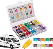Auto Fuses Assortment Kit, 120X Small Fuses Automotive Kit, Vehicle Parts Replacement Tool, Truck Accessories for Motorcycles RVs Trucks Mechanics Enthusiasts Beginners