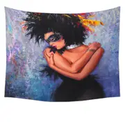 Painting of a Woman the Lady in Black Tapestry