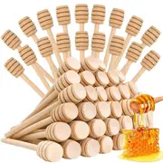 100 PCS Honey Dipper Sticks Mini Honey Dippers 6 Inch Wooden Honey Dipper Dipper Stirrers Honeycomb Wood Color