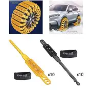 10x Generic Car Tire Chains Accessories Multi Function Ice Breaking Anti Slip
