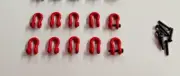 3D Crane & Truck Shackles w/Pin (Set Of 10) 200Ton in 1/50th Red.