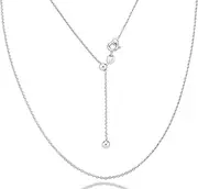 Miabella 925 Sterling Silver or 18Kt Yellow Gold Over Silver Italian 1.3mm Adjustable Solid Diamond Cut Thin Bolo Cable Chain Necklace for Women, Slider Chain 14-24 Inch Made in Italy