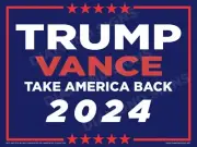 TRUMP VANCE 2024 Take America Back Lawn Sign 18x12 Double Sided w/ metal stake