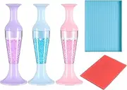 3PCS Diamond Art Pens, Diamond Art Painting Pen, Flower Pot Shaped Point Drill Pen, Diamonds Painting Tools Pens with Gem Tray and Glue Clay, Diamond Art Painting Kits for Nail Art Crafts Making