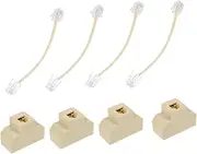 SWOOMEY 4Pcs Telephone Junction Box Way Telephone Splitter Durable Easy to Use Connects Female to Female for Home Office Phone Lines