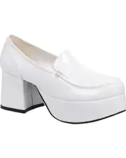 70s Disco White Platform Deluxe Mens Shoes
