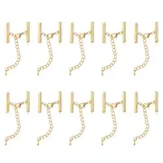 20Sets Slide on End Clasps, 25mm Tube Slider Crimp Cord Ends, Gold Tone