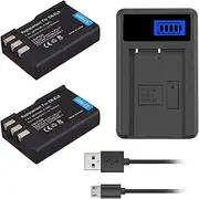 2X 2800mAh EN-EL9 EN EL9A EN EL9 ENEL9 Batteries + USB LCD Charger for Nikon D3000 D5000 D40 D40x D60 Camera