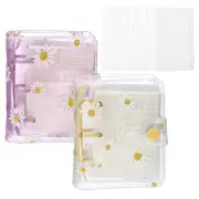 Clear 3 Ring Binder Cover, 2 Pack PVC Notebook Binder, Purple Yellow