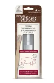 TropiClean Enticers Teeth Cleaning Kit For Dogs - Hickory Smoked Bacon Small/ Me