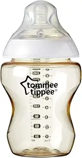 [Tommee Tippee] Closer to Nature PPSU Baby Bottle, Super Soft Breast-Like, Slow-Flow Teat with Anti-Colic Valve, BPA-Free, 260ml, Pack of 1, 3Months+