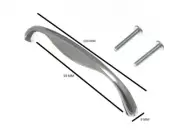 Kitchen Cupboard Door Pull Heavy D Handle Chromed 96mm Pack Of 2