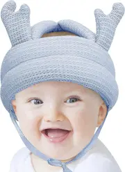 Anti-fall headrest Baby antler anti-fall cap Head protection pad (blue)
