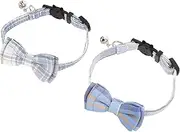 GANAZONO 2pcs Cat Collars with Bow Tie and Bell: Adjustable Pet Collar for Cats Kittens Fashion Neck Decor Pet Supplies Accessories