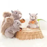 在飛比找蝦皮購物優惠-兒童 娃娃 動物系列 松鼠 毛絨玩具 小浣熊 大象 🌹 玩偶