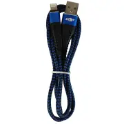 USB Durable nylon Mermaid Blue Black Charger Cable For iphone ipad - 1m