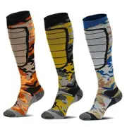 Merino Wool Ski Socks, Cold Weather Socks for Snowboarding, Snow, Large Camo