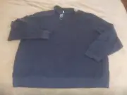 Van Heusen Big & Tall 3XLT Blue 1/4 Zip Modern Ribbed Knit Pullover Sweater~yy