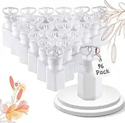 Wedding Bubbles with Wands - (96 Count) Bulk Mini Double Heart Top Bubbles for Wedding Send Off, Bridal Party Favors, Engagement, Anniversary Celebrations, Toy Gifts for Kids, Boys or Girls
