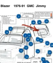 1981-1991 Chevy K5 Blazer HARD TOP Lt & Rt SIDE GLASS WINDOW SEALS OEM GM