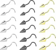 [ZS] 16G Spike Lip Rings Cartilage Tragus Helix Piercing, 18G Stainless Steel Spike Stud Earrings, 20G Spike Nose Rings Studs for Women Men
