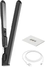 Hair Straightener and Curler 2 in 1,Portable Hair Straightener, Cordless Curling Iron - Fast Heating Hair Styling Tool, Small Curling Wand and Flat Iron for Women Girls Travel Home