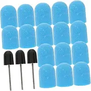 PLAFOPE Nail Polishing Covers Nail Sanding Caps Set Manicure Drill Bits for Human Nail Grinding Head