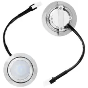 2pcs Range Hood Light Bulbs, Stainless Steel Range Hood LED Light Replacement Recessed Kitchen Range As Shown