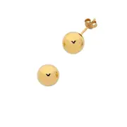 Bevilles 9kt Yellow Gold Round Ball Earrings 10mm