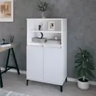 vidaXL Highboard High Gloss White 60x36x110 cm Engineered Wood