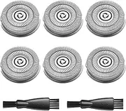 6 Pack Electric Razor Replacement Blades for Pritech Electric Shaver rsm-1505 Replacement Heads, 2 Cleaning Brush
