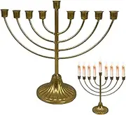 Gold Candle Holder - Candon Metal Menorah, Safe Table Decoration | 9 Branch Menorah Hanukkah Holder, Removable Metal Menorah Hanukkah, Stable Metal Menorah for Gift Collection
