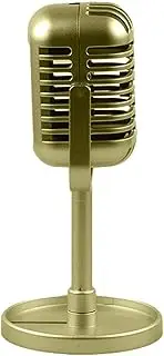 Vintage Toy Frequesite-Antique Microphone Model with Stands, Suitable for Party Role Play, Stage and Table Decorations, Realistic Look for Authentic Retro Feeling