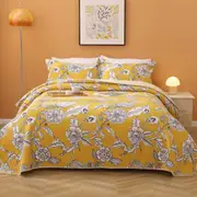 Cotton Lightly Quilted Coverlet Set Vibrante Yellow Queen