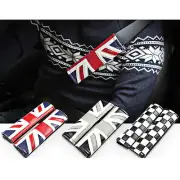 LEATHER UNION JACK UK FLAG SEATBELT SHOULDER PADS MINI COOPER PACEMAN COUNTRYMAN